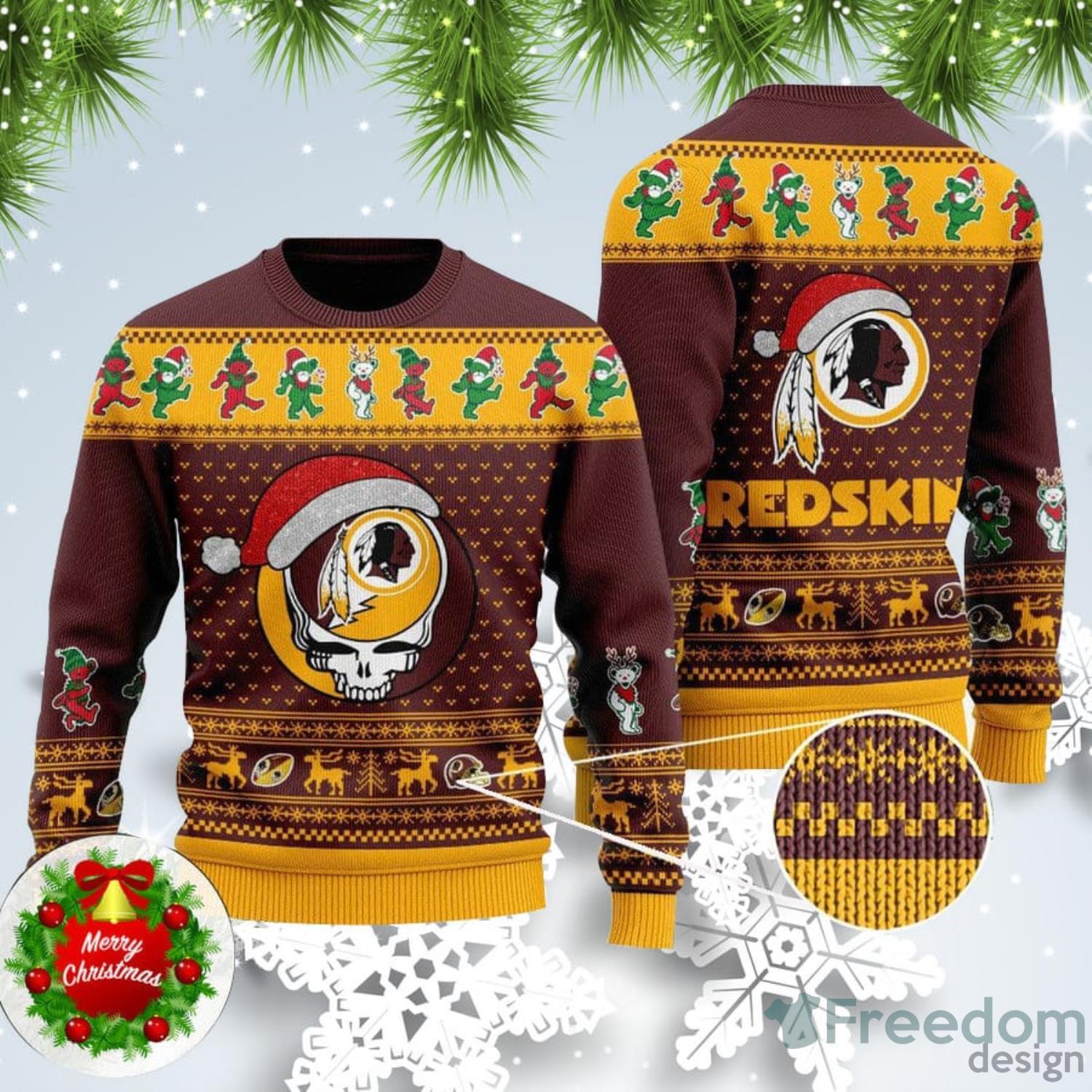 Buffalo Bills Christmas Skull Pattern Ugly Christmas Sweater - Freedomdesign