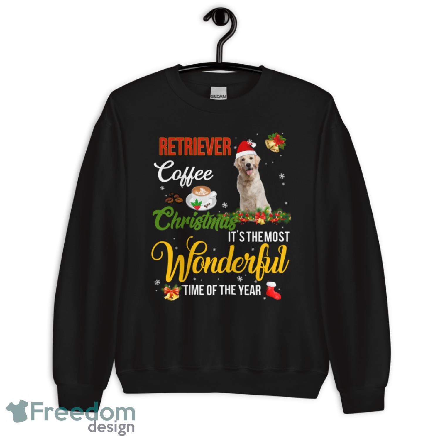 Retriever Coffee Christmas Its The Most Wonderful Time Of The Year Sweatshirt - G185 Unisex Heavy Blend Crewneck Sweatshirt