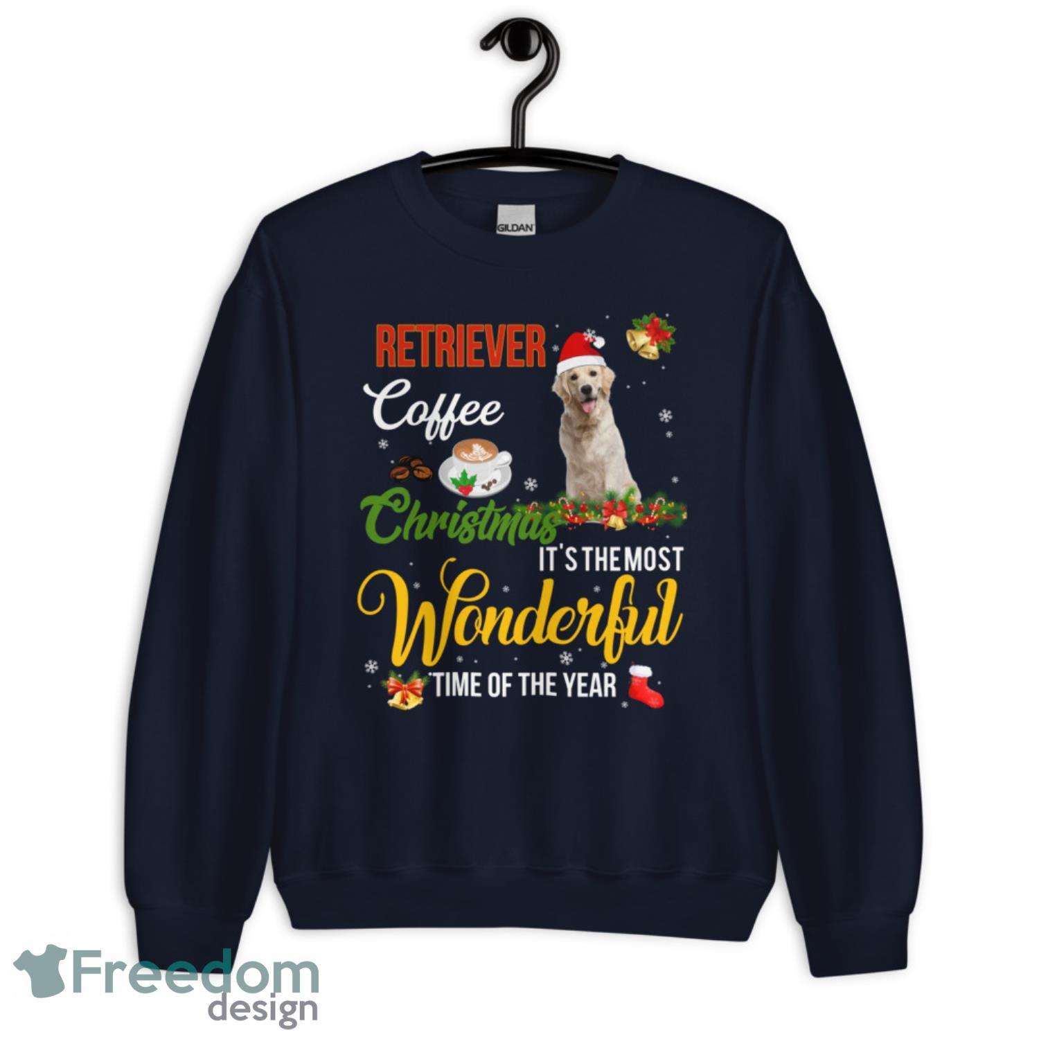 Retriever Coffee Christmas It's The Most Wonderful Time Of The Year Sweatshirt - G185 Unisex Heavy Blend Crewneck Sweatshirt-1