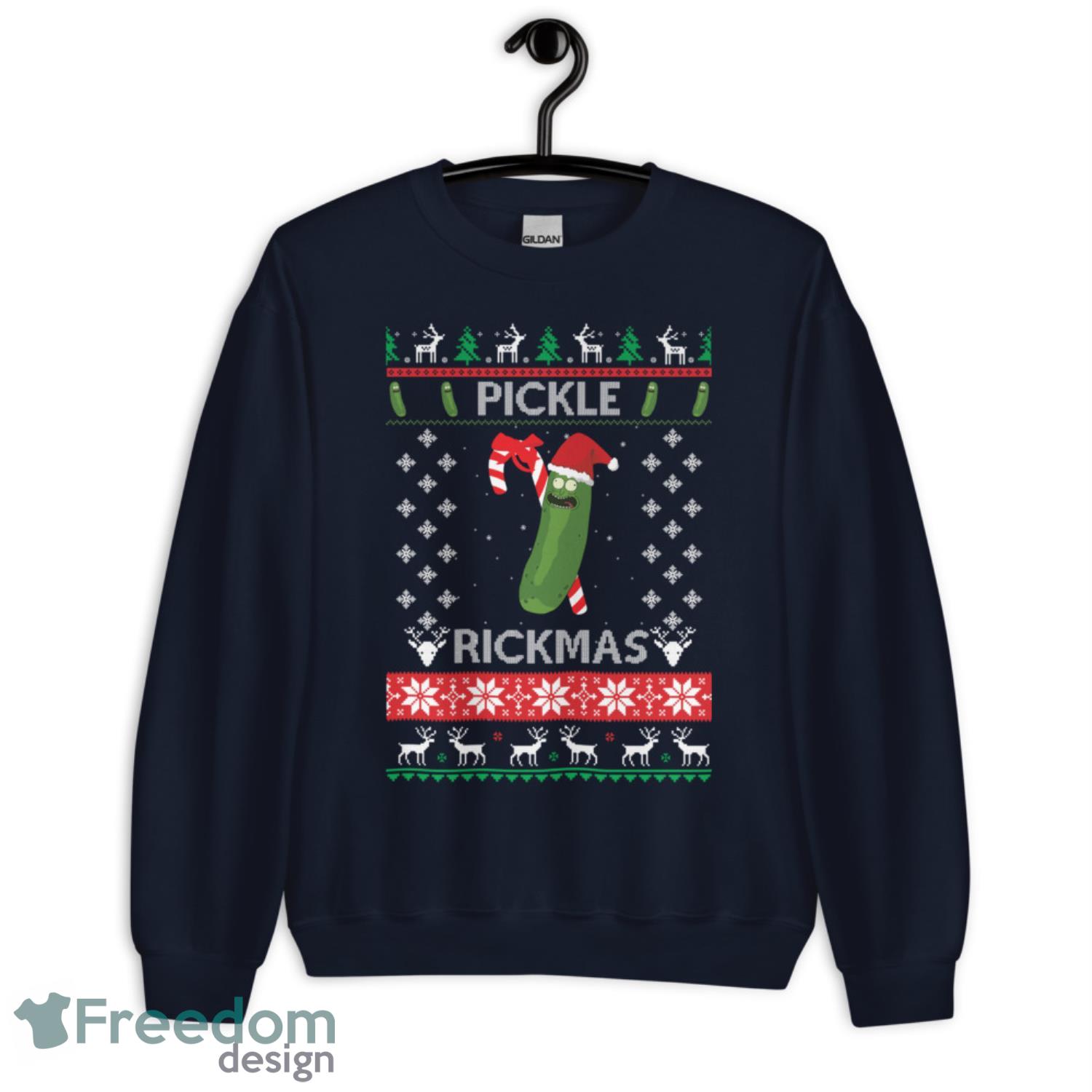 Rick and Morty Christmas Sweater - Pickle Rickmas Xmas Sweatshirt - G185 Unisex Heavy Blend Crewneck Sweatshirt-1