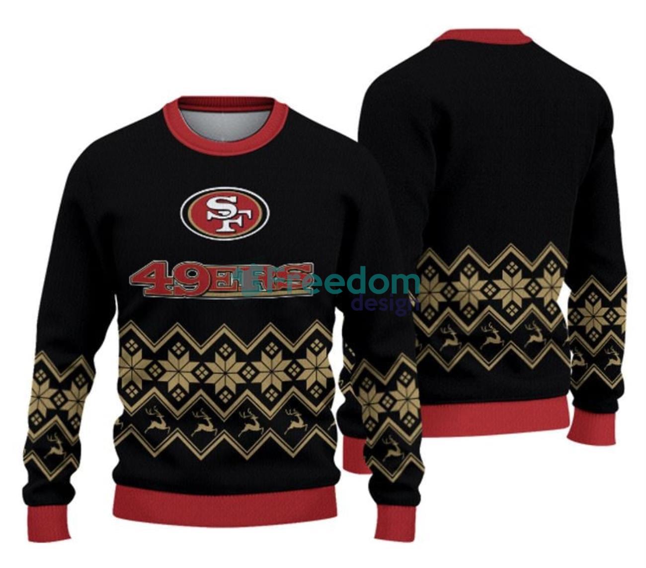 San Francisco 49ers Christmas Reindeer Pattern Ugly Sweater For Men Women -  Banantees