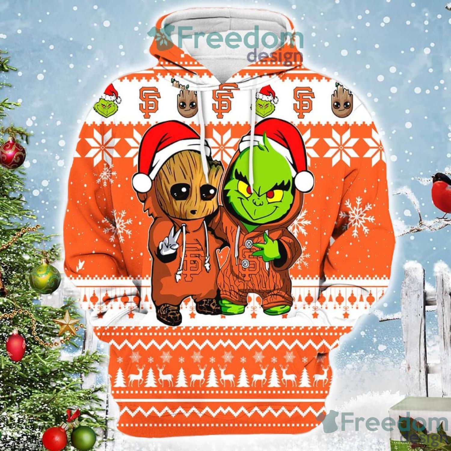 San Francisco Giants Baby Groot And Grinch Best Friends Football