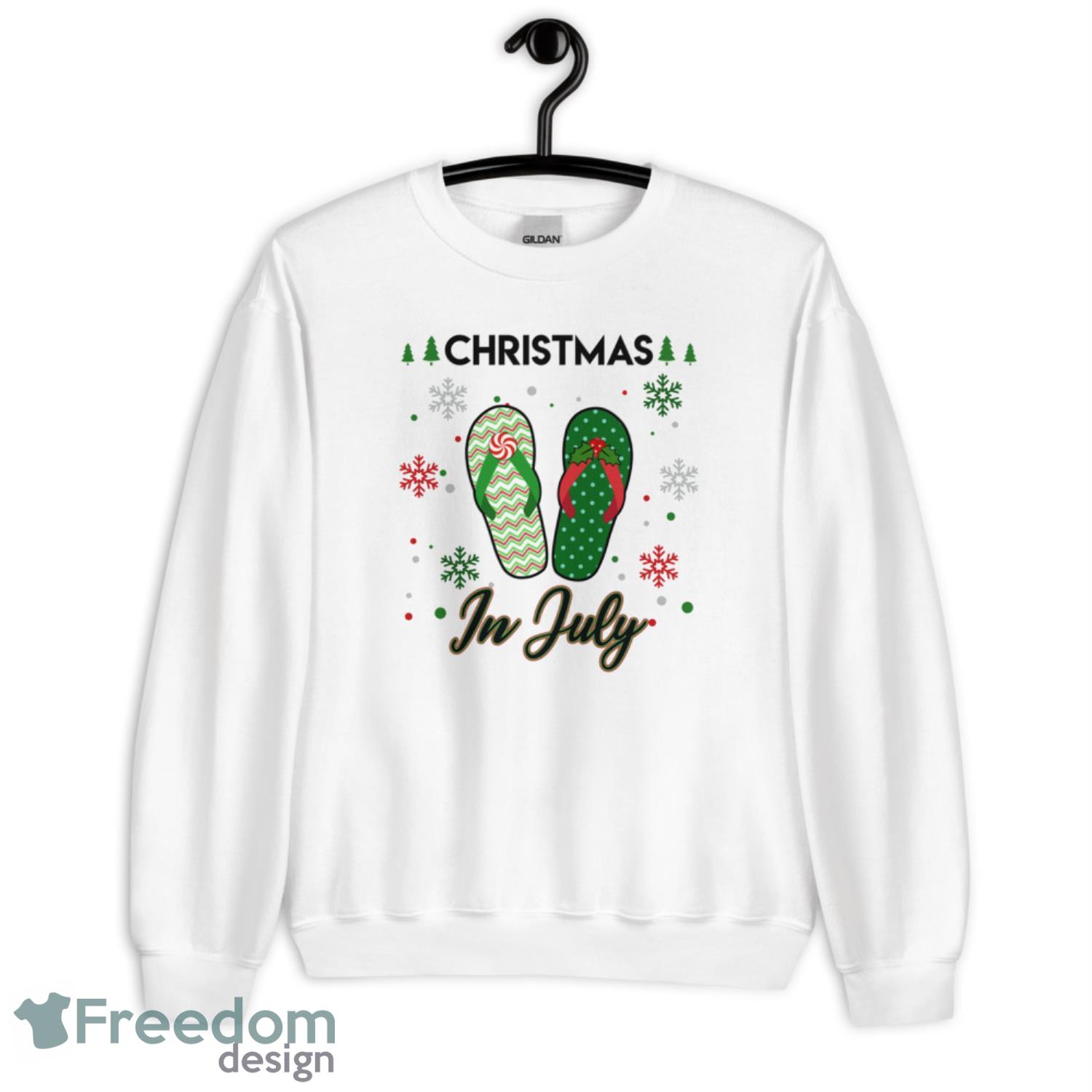 Santa Flip Flops Christmas In July Shirt - G185 Unisex Heavy Blend Crewneck Sweatshirt-3