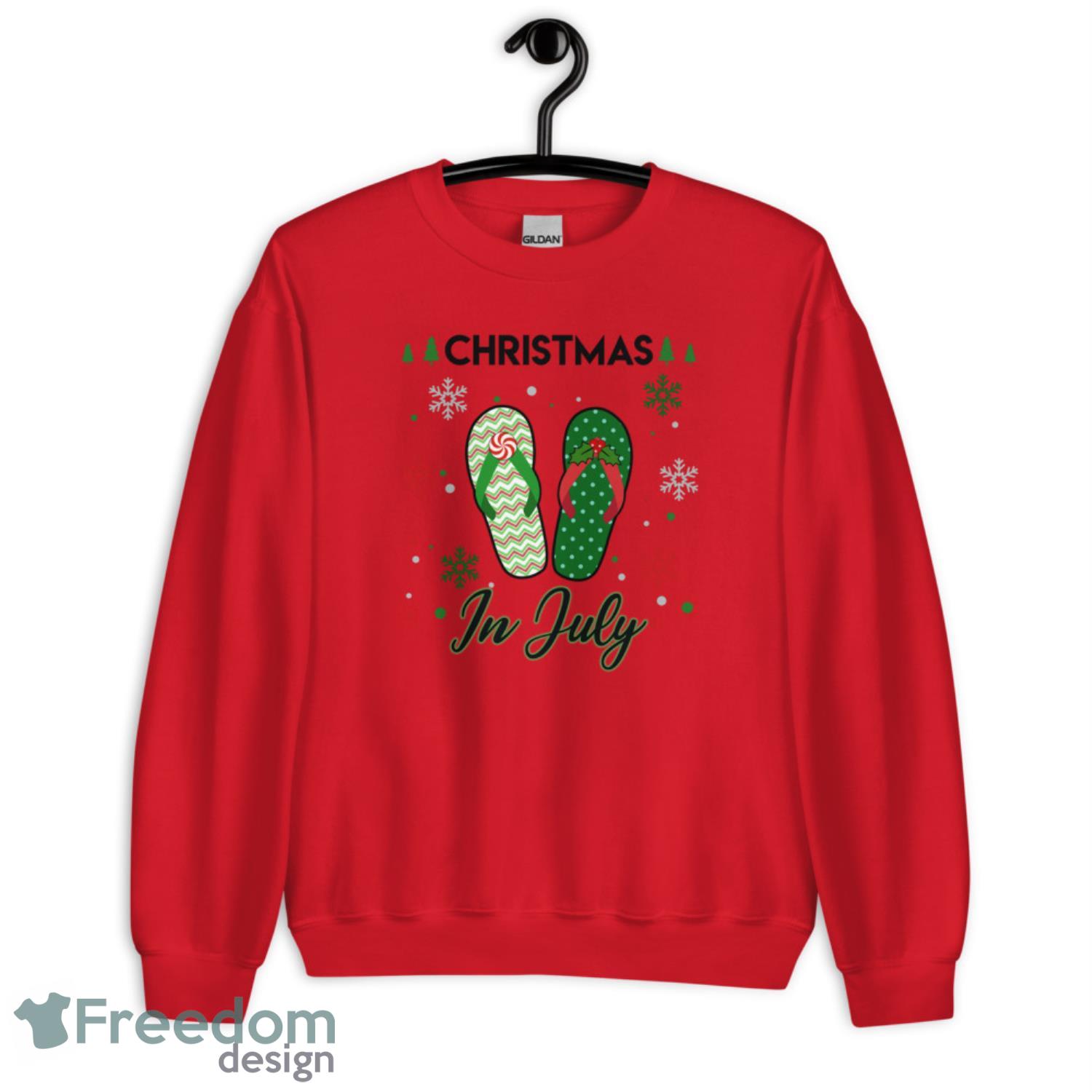 Santa Flip Flops Christmas In July Shirt - G185 Unisex Heavy Blend Crewneck Sweatshirt-2