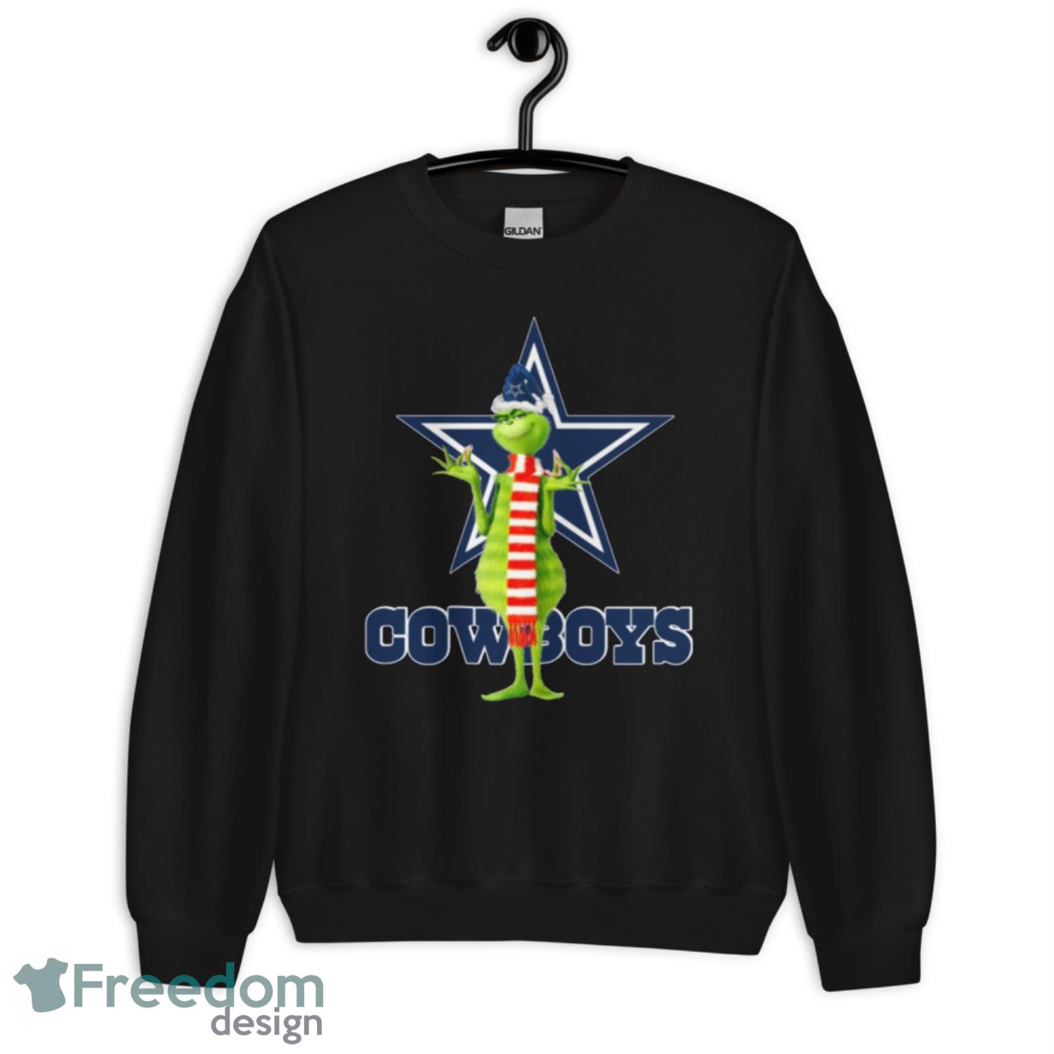 Santa Grinch Dallas Cowboys Christmas Shirt - G185 Unisex Heavy Blend Crewneck Sweatshirt