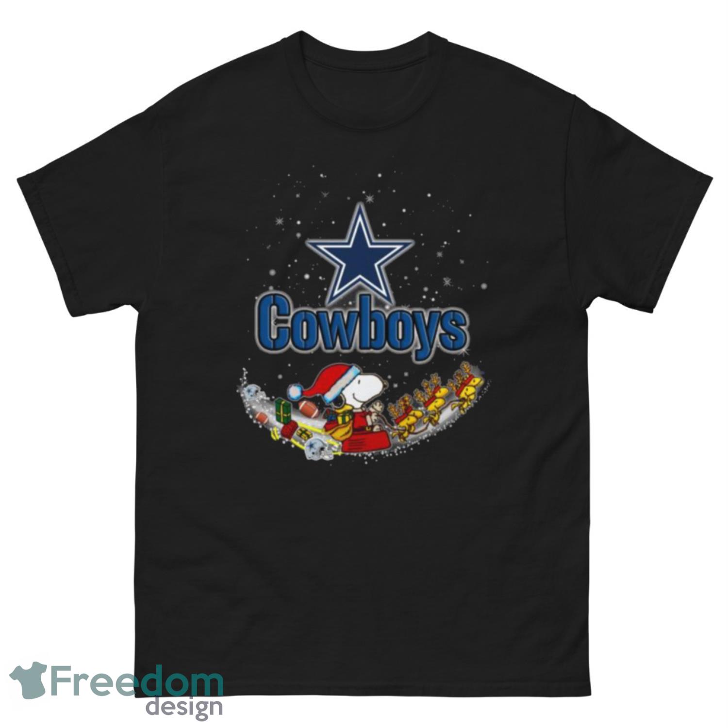 Santa Snoopy and Woodstock Dallas Cowboys 2022 Christmas Shirt