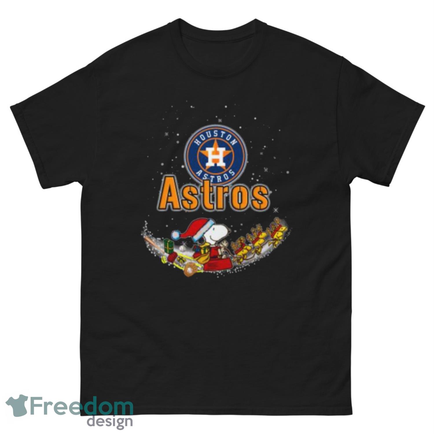 Santa Snoopy And Woodstock Houston Astros 202e Christmasrt Shirt
