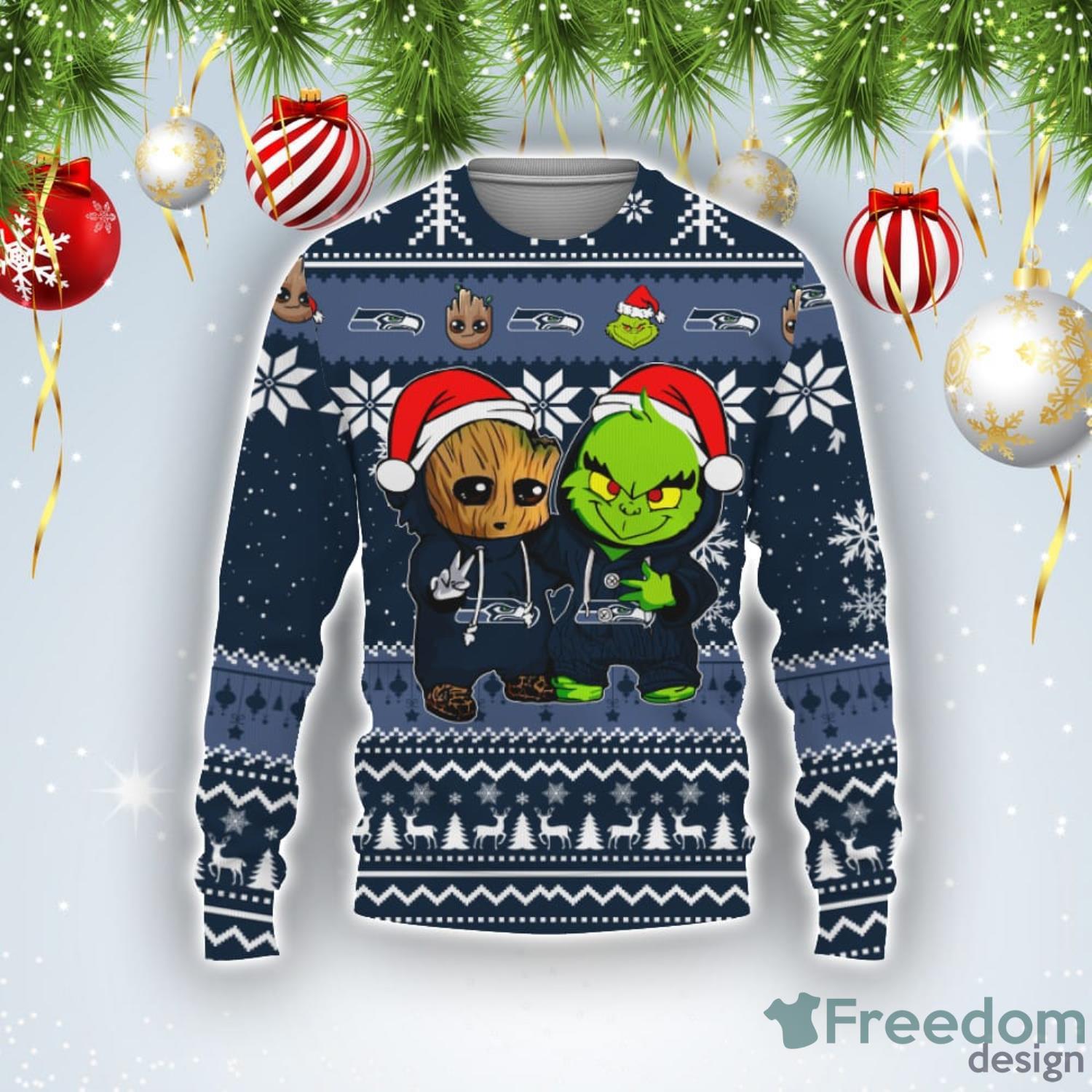 Seattle Seahawks Christmas Grinch Sweater For Fans