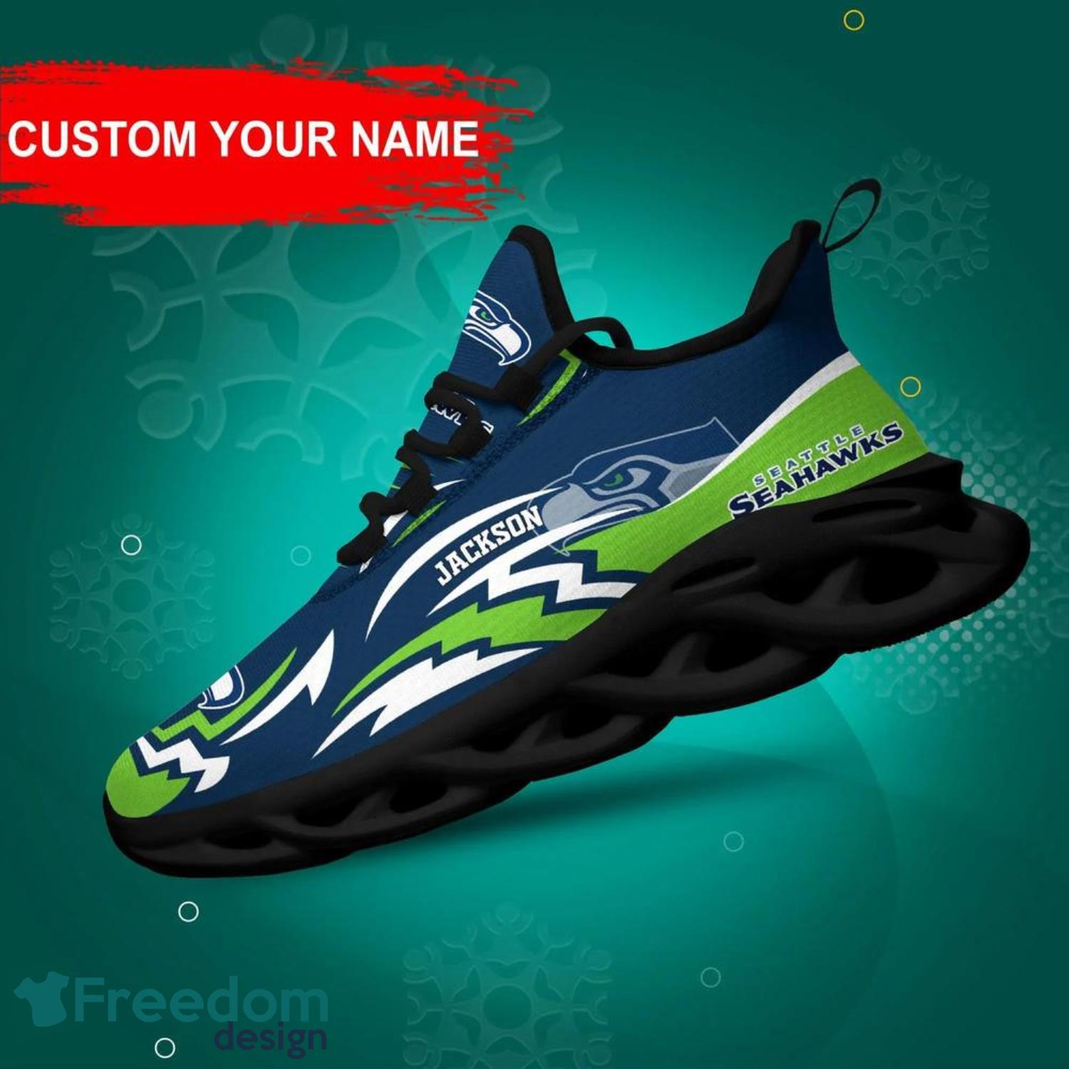 Seattle Seahawks NFL Max Soul Shoes Custom Name Sneakers Product Photo 1