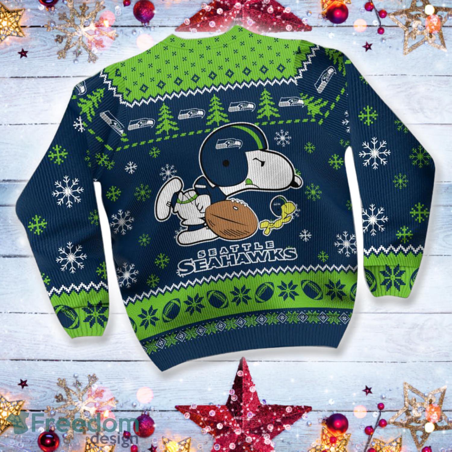 Seattle Seahawks Snoopy Dog Christmas AOP Sweater