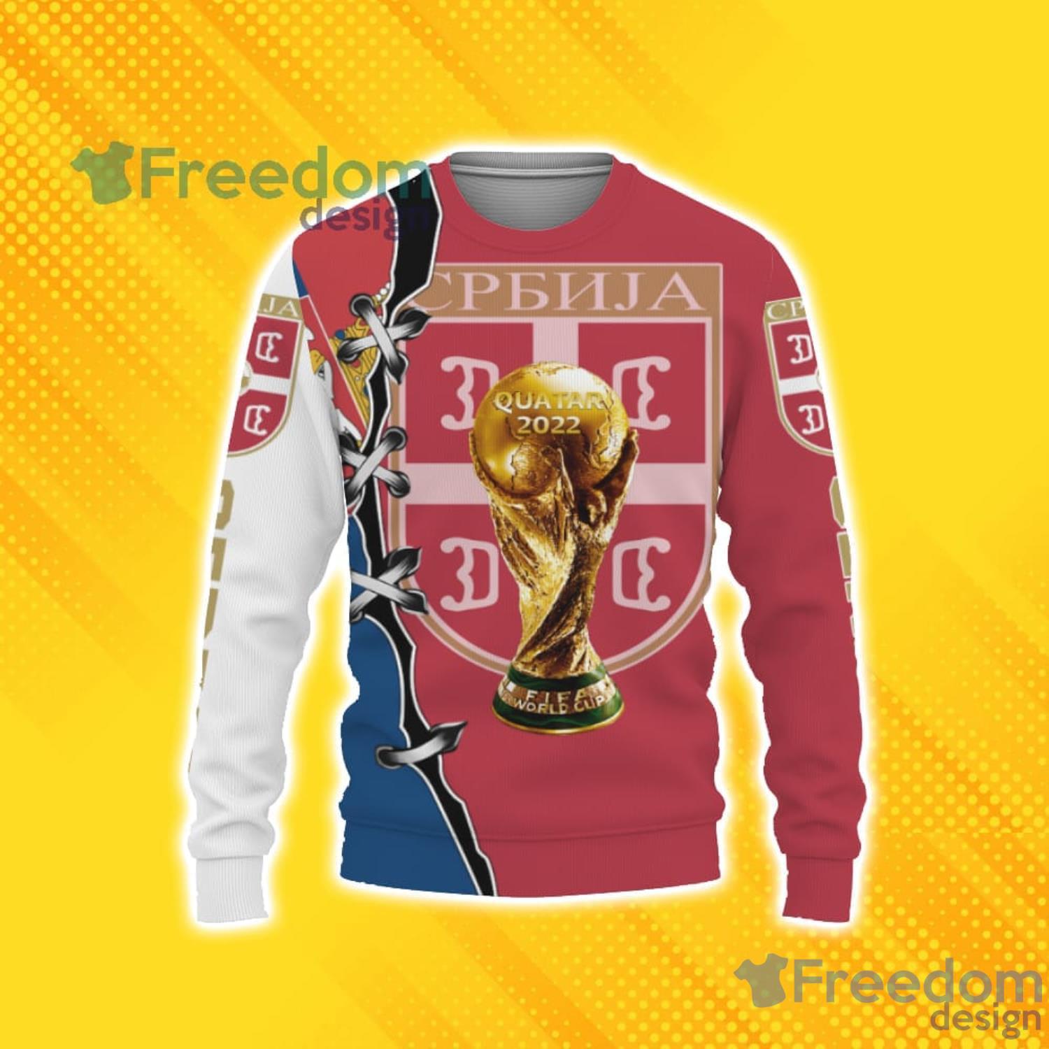 Serbia Flag National Soccer Team World Cup 2022 Qatar Champions Vintage  Football Gift Sweater - Freedomdesign