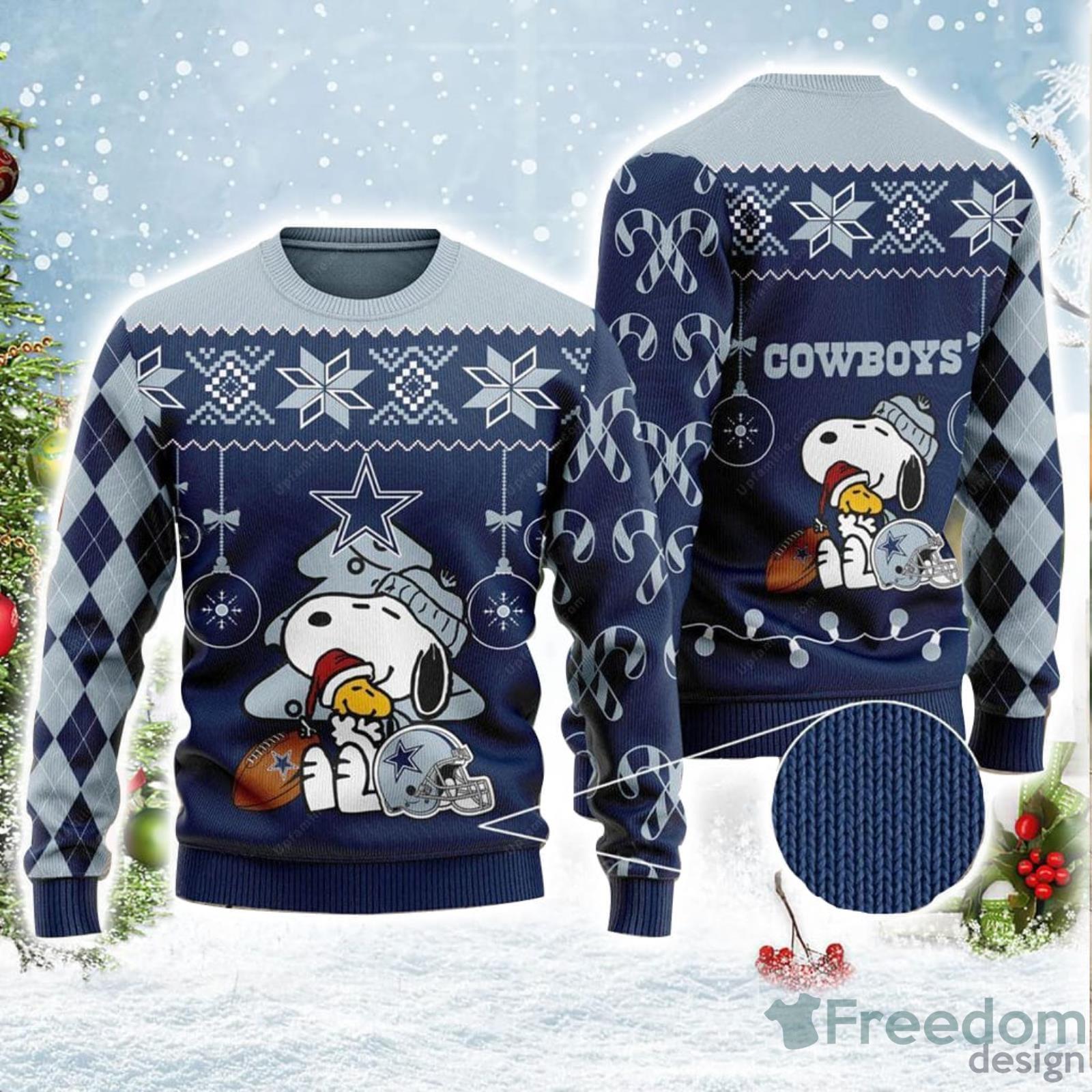 Dallas Cowboys Snoopy Dabbing Christmas Gift All Over Print Ugly Christmas  Sweater For Fans