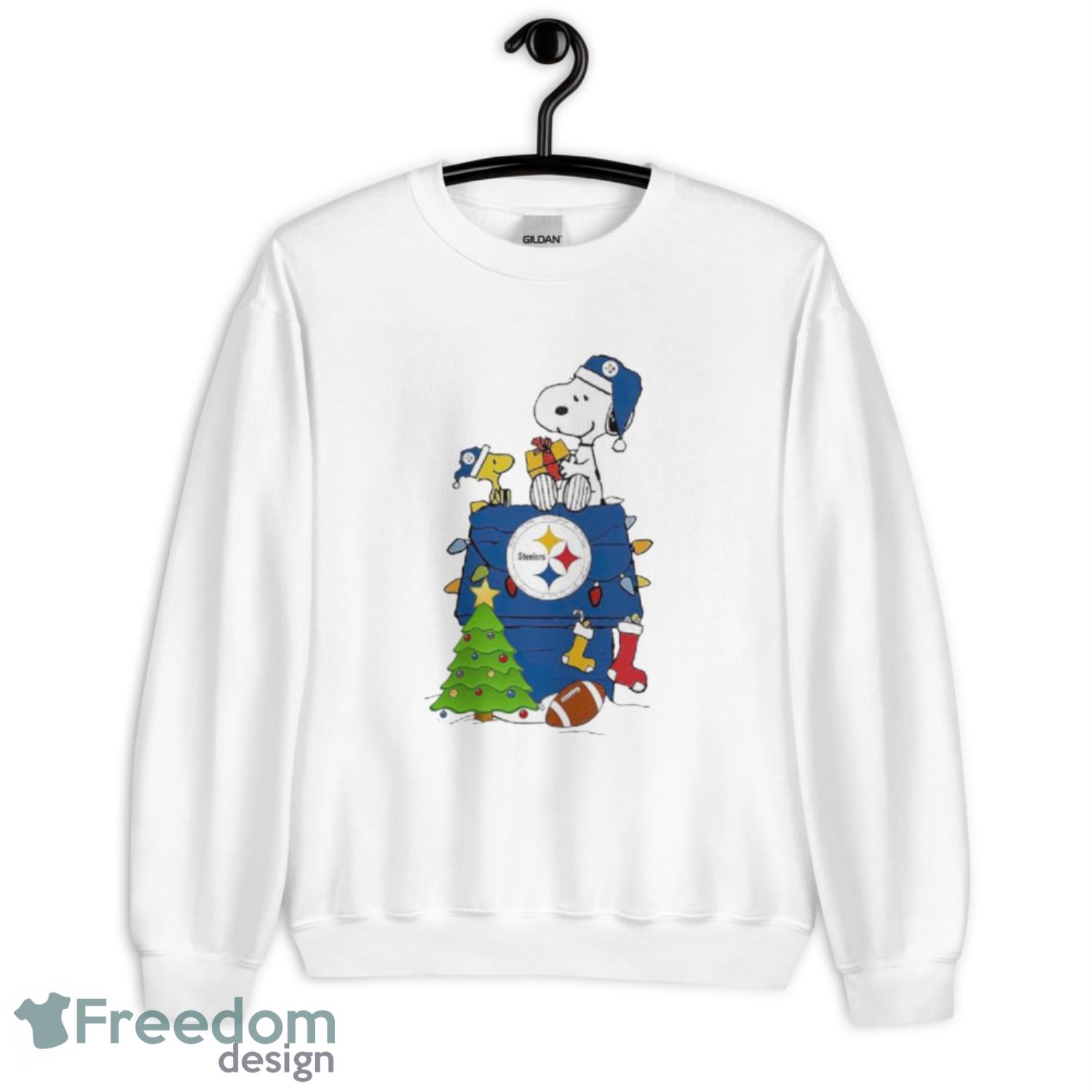 Snoopy Pittsburgh steelers NFL Player Christmas Tree Shirt - G185 Unisex Heavy Blend Crewneck Sweatshirt-2
