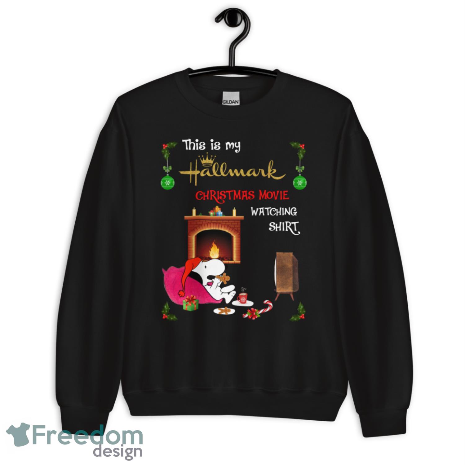 Snoopy This Is My Hallmark Christmas Movie Watching Shirt - G185 Unisex Heavy Blend Crewneck Sweatshirt