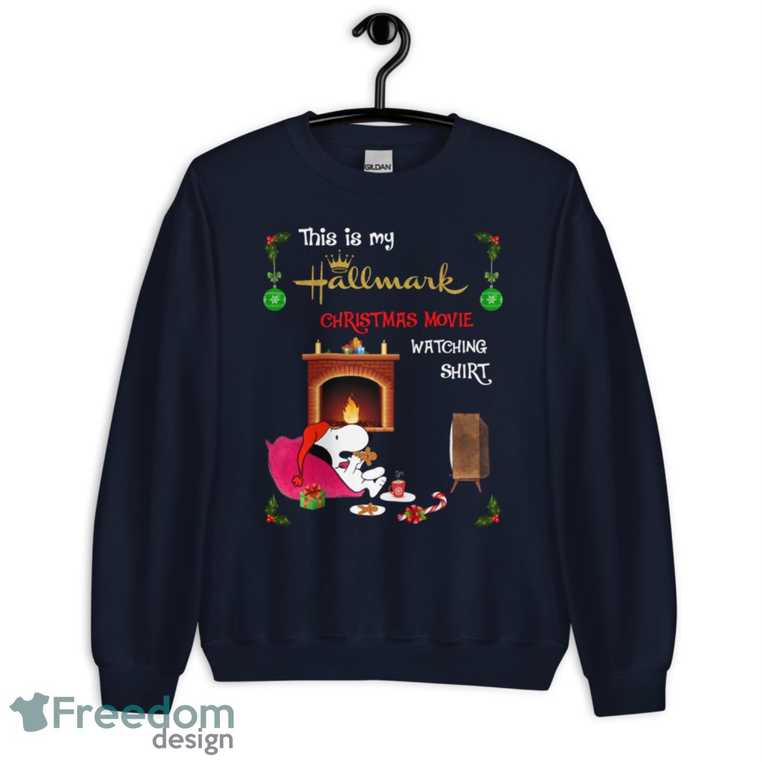 Snoopy This Is My Hallmark Christmas Movie Watching Shirt - G185 Unisex Heavy Blend Crewneck Sweatshirt-1