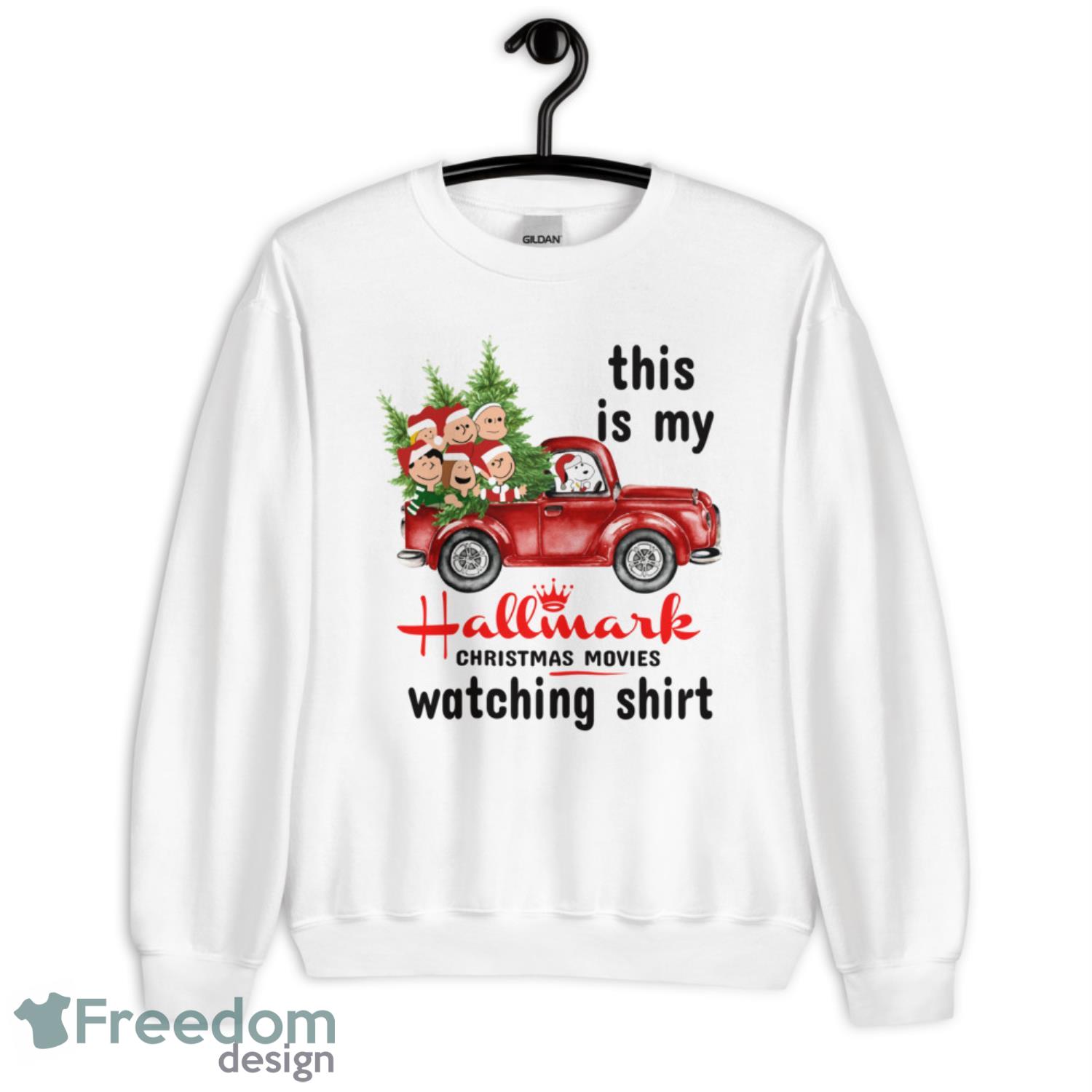 Snoopy THis Is My Hallmark Christmas Movies Watching Sweatshirt - G185 Unisex Heavy Blend Crewneck Sweatshirt-3