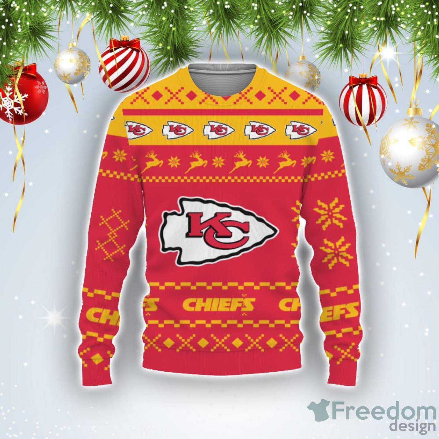 Santa Kansas City Chiefs Logo Lights Christmas Shirt