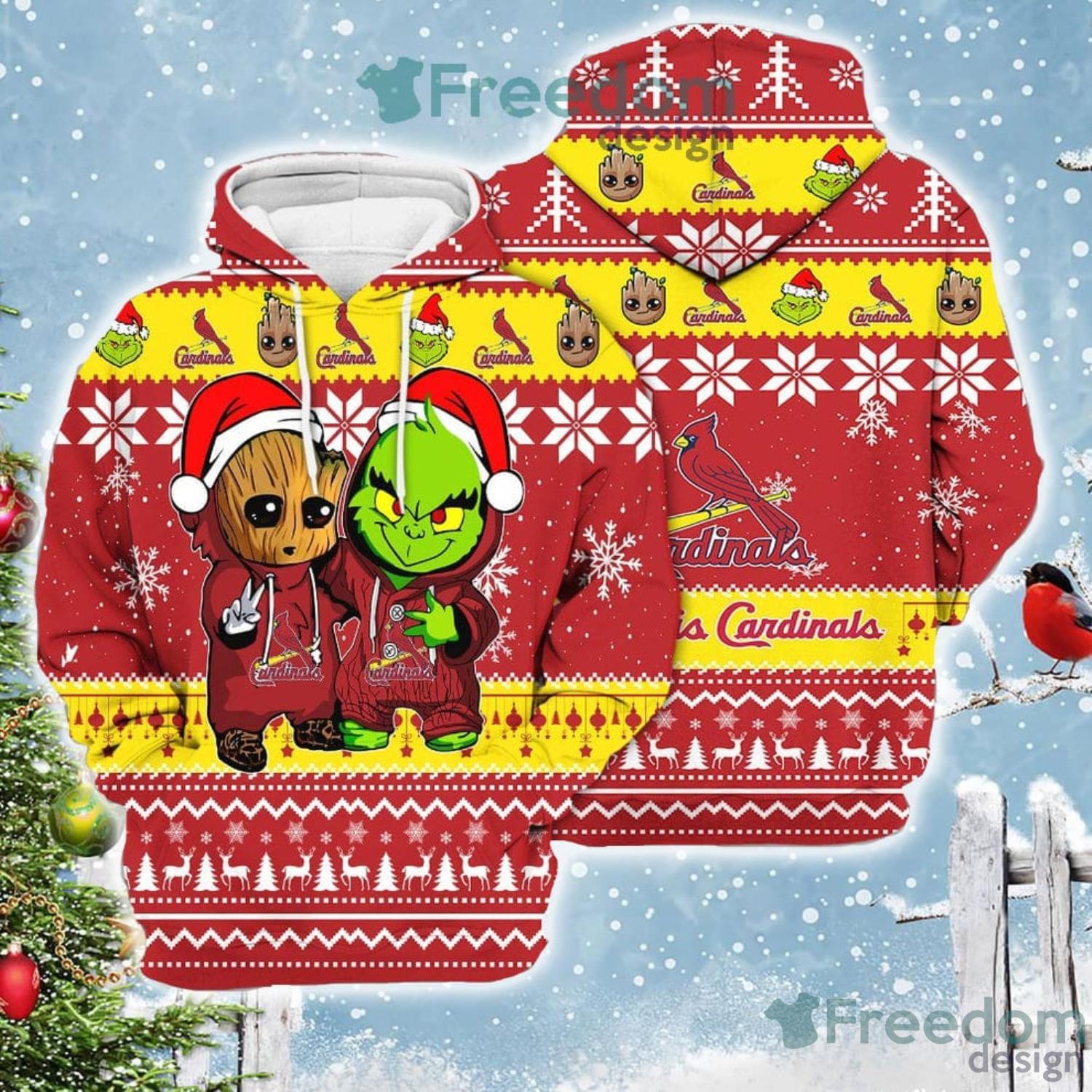 Merry Christmas Grinch Cute St Louis Cardinals 3D Hoodie - T