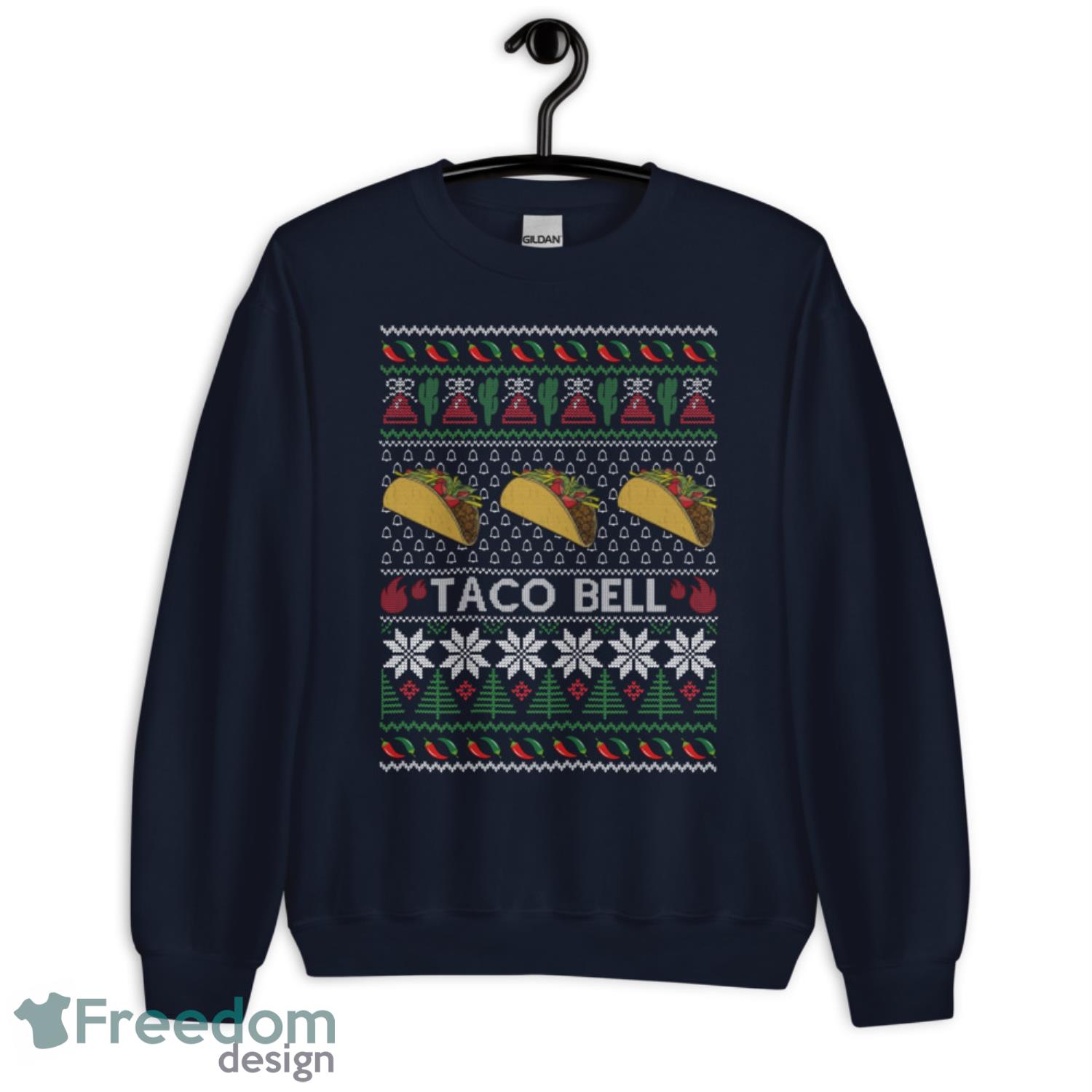 Taco Bell Ugly Christmas Sweater - G185 Unisex Heavy Blend Crewneck Sweatshirt-1