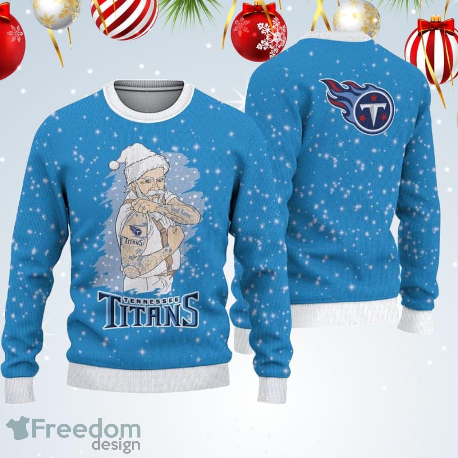 Tennessee Titans Christmas Santa Claus Tattoo Ugly Christmas Sweater Product Photo 1 Tennessee Titans Christmas Santa Claus Tattoo Ugly Christmas Sweater Product Photo 1