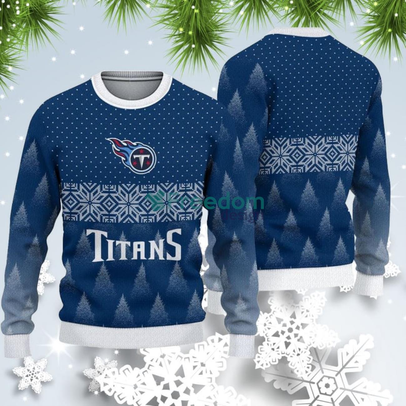 Tennessee Titans Fans Pattern Frosty Ugly Christmas Sweater - Freedomdesign