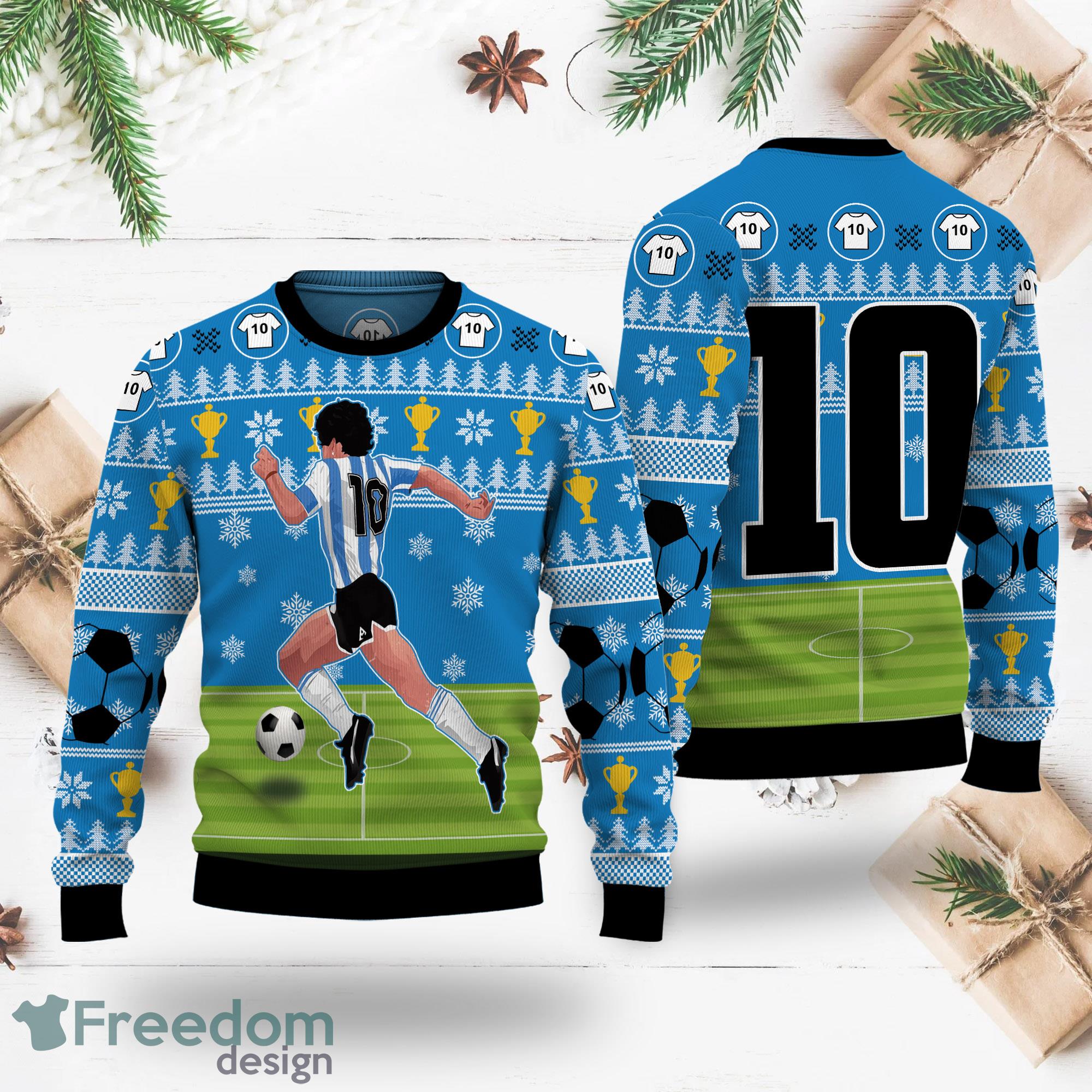 The Golden Boy Maradona Ugly Christmas Sweater Gift For Fans