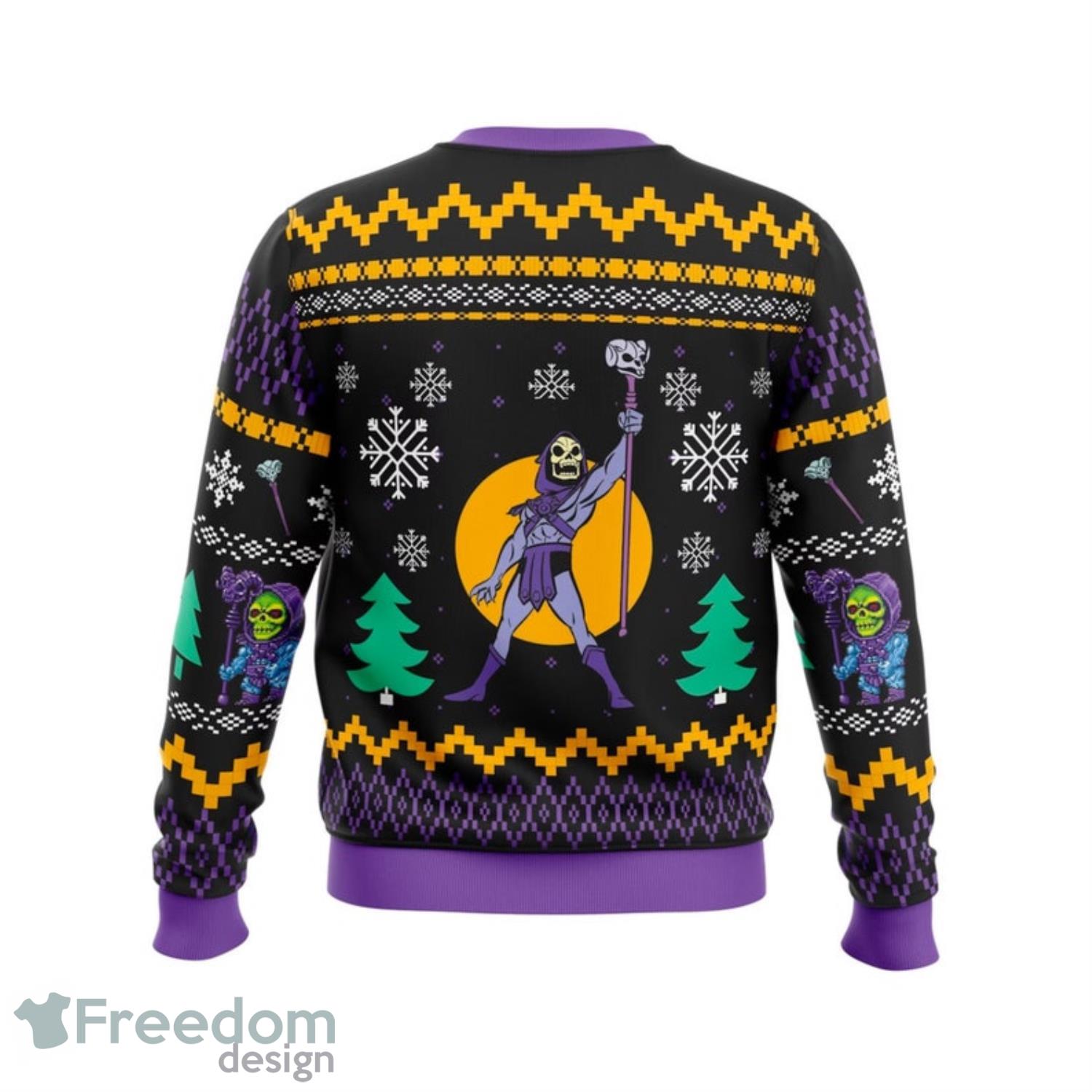 The Power of Christmas Skeletor Ugly Christmas Sweater Product Photo 1