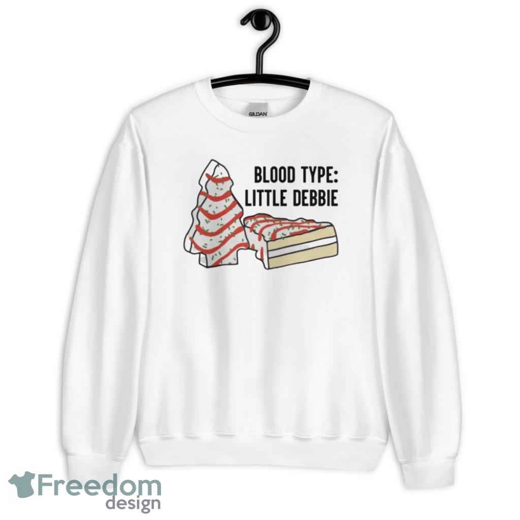 Trending Christmas Tree Cakes Blood Type Little Debbie Shirt - G185 Crewneck Sweatshirt