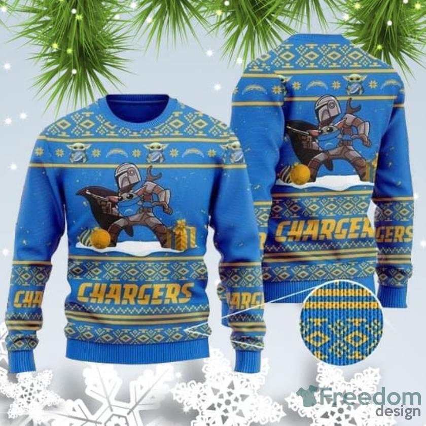 Los Angeles Charger Baby Yoda Ugly Christmas Sweater - T-shirts