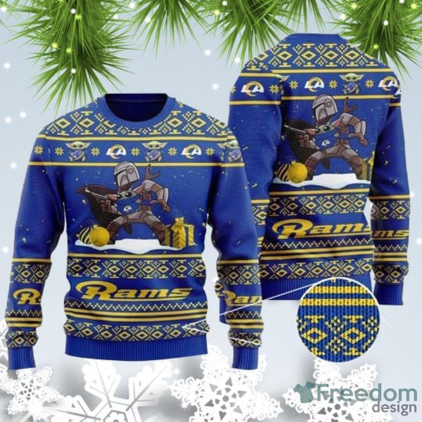 Baby Yoda NFL Los Angeles Rams Christmas Gift All Over Print Ugly Christmas  Sweater - Freedomdesign