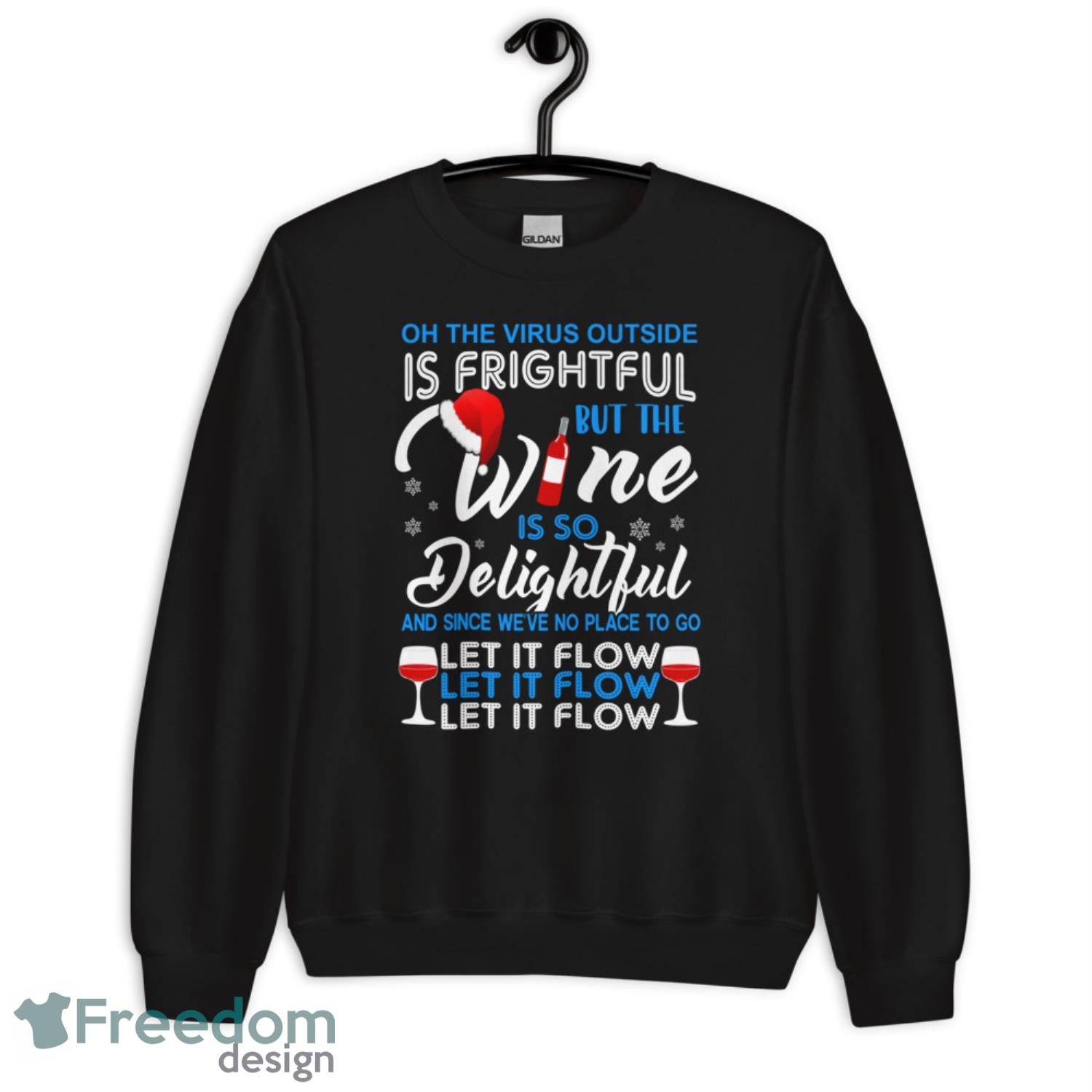 Ugly Wine Christmas Sweater for Women Wine is so Delightful Womens Cute Christmas Sweater Sweatshir - G185 Unisex Heavy Blend Crewneck Sweatshirt