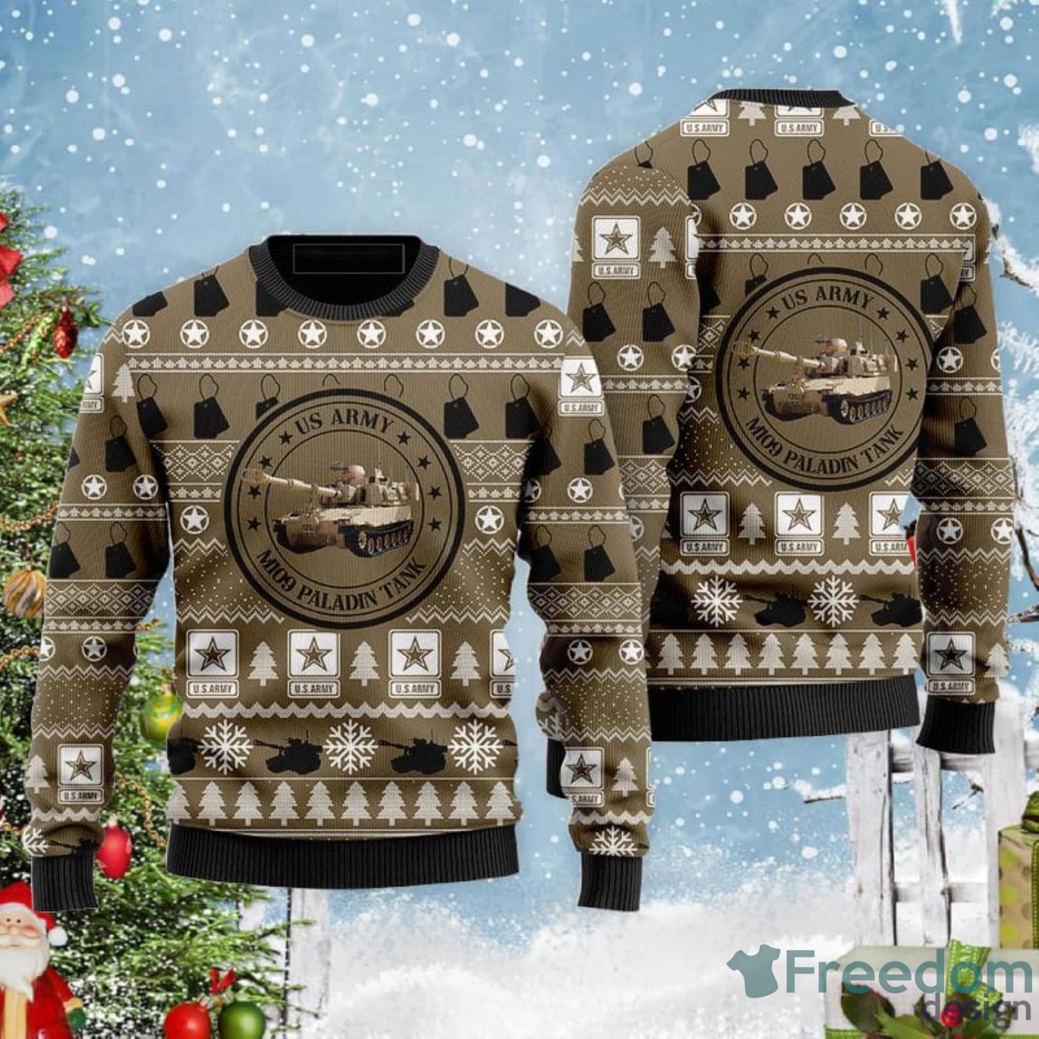 Ugly christmas sweater clearance military