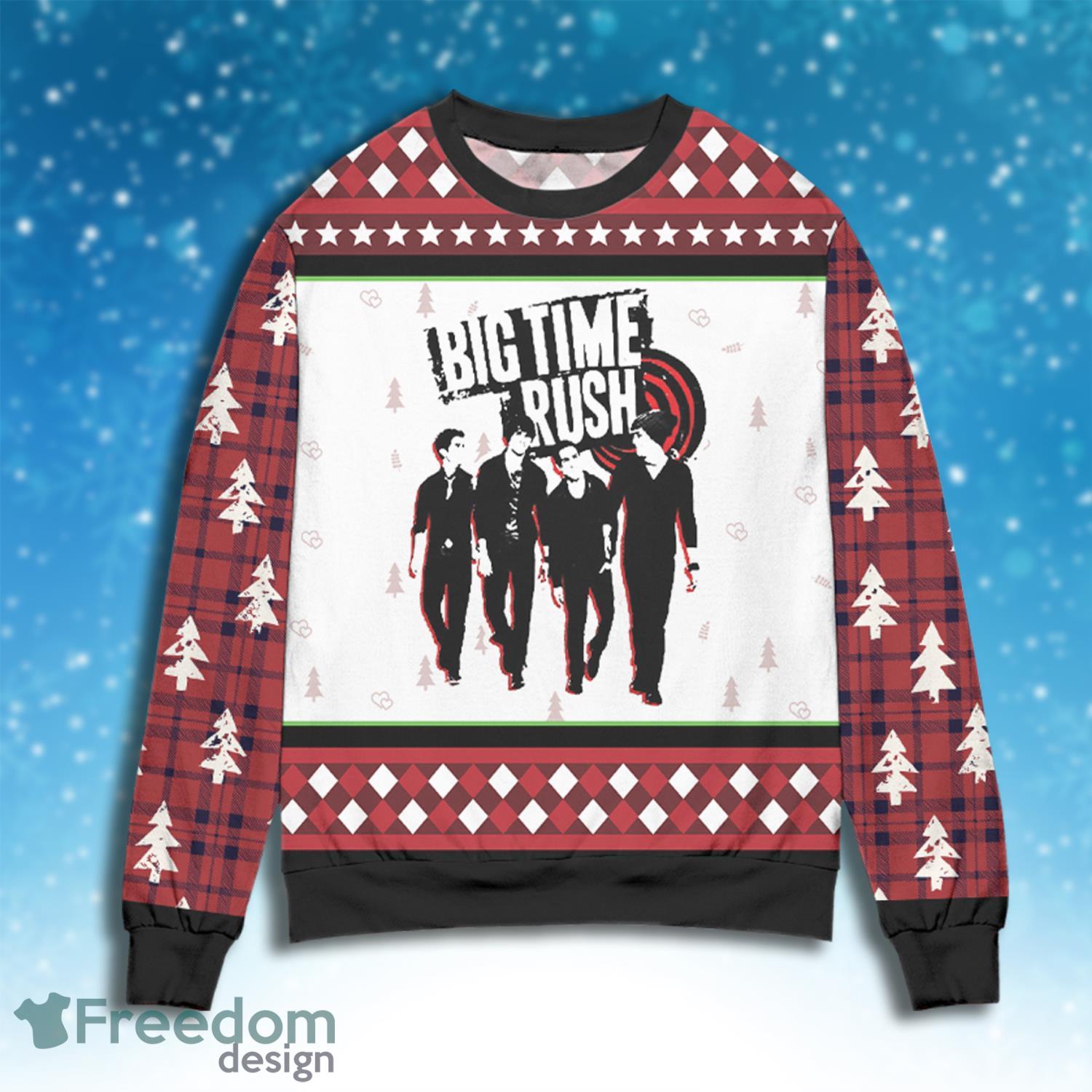 Vintage Big Time Rush Snowflowers 3D Christmas Ugly Sweater Product Photo 2