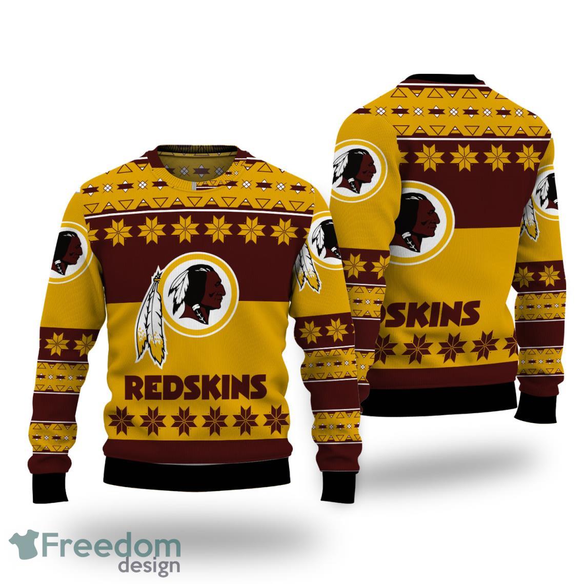 Washington Redskins Snowflakes Pattern Ugly Christmas Sweater Product Photo 1