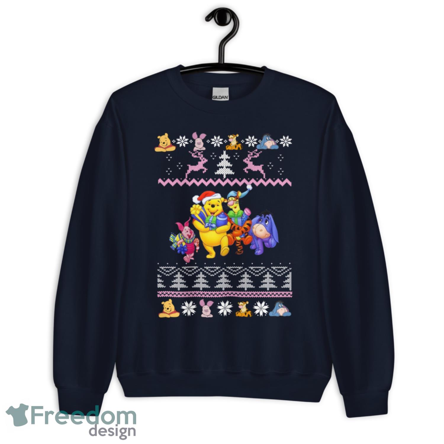 Winnie The Pooh Ugly Christmas Sweater - G185 Unisex Heavy Blend Crewneck Sweatshirt-1