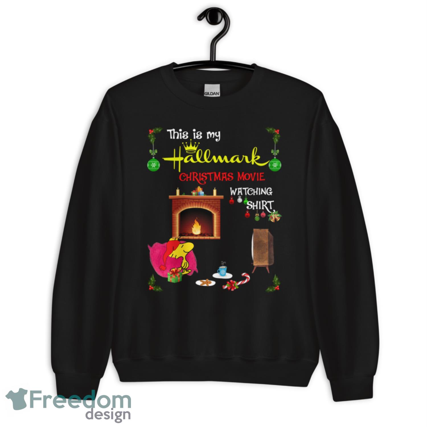 Woodstock This Is My Hallmark Christmas Movie Watching Shirt - G185 Unisex Heavy Blend Crewneck Sweatshirt