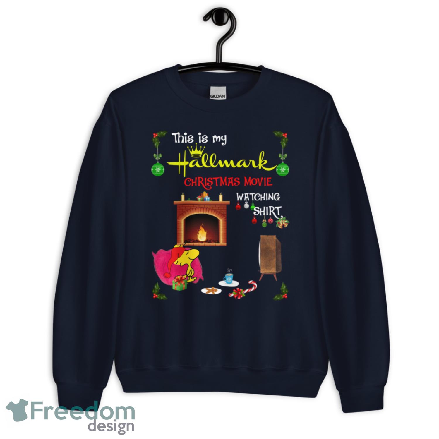 Woodstock This Is My Hallmark Christmas Movie Watching Shirt - G185 Unisex Heavy Blend Crewneck Sweatshirt-1