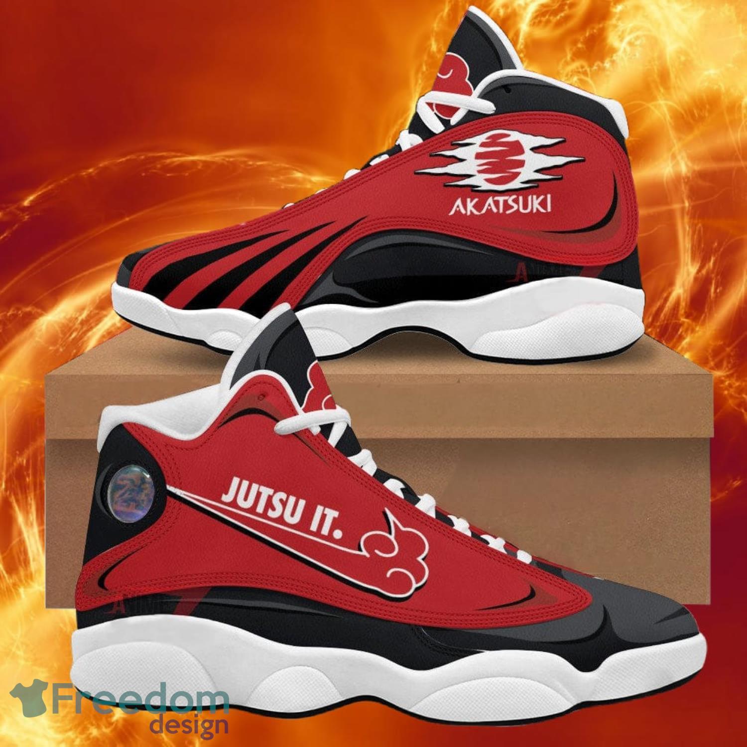 Akatsuki Jutsu It Air Jordan 13 Sneakers Naruto Anime Shoes Gift For Fans Product Photo 1