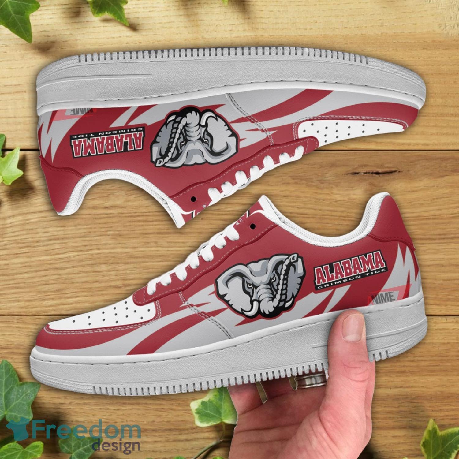 Alabama Crimson Tide NFL Red Air Force Shoes Gift For Fans Product Photo 2