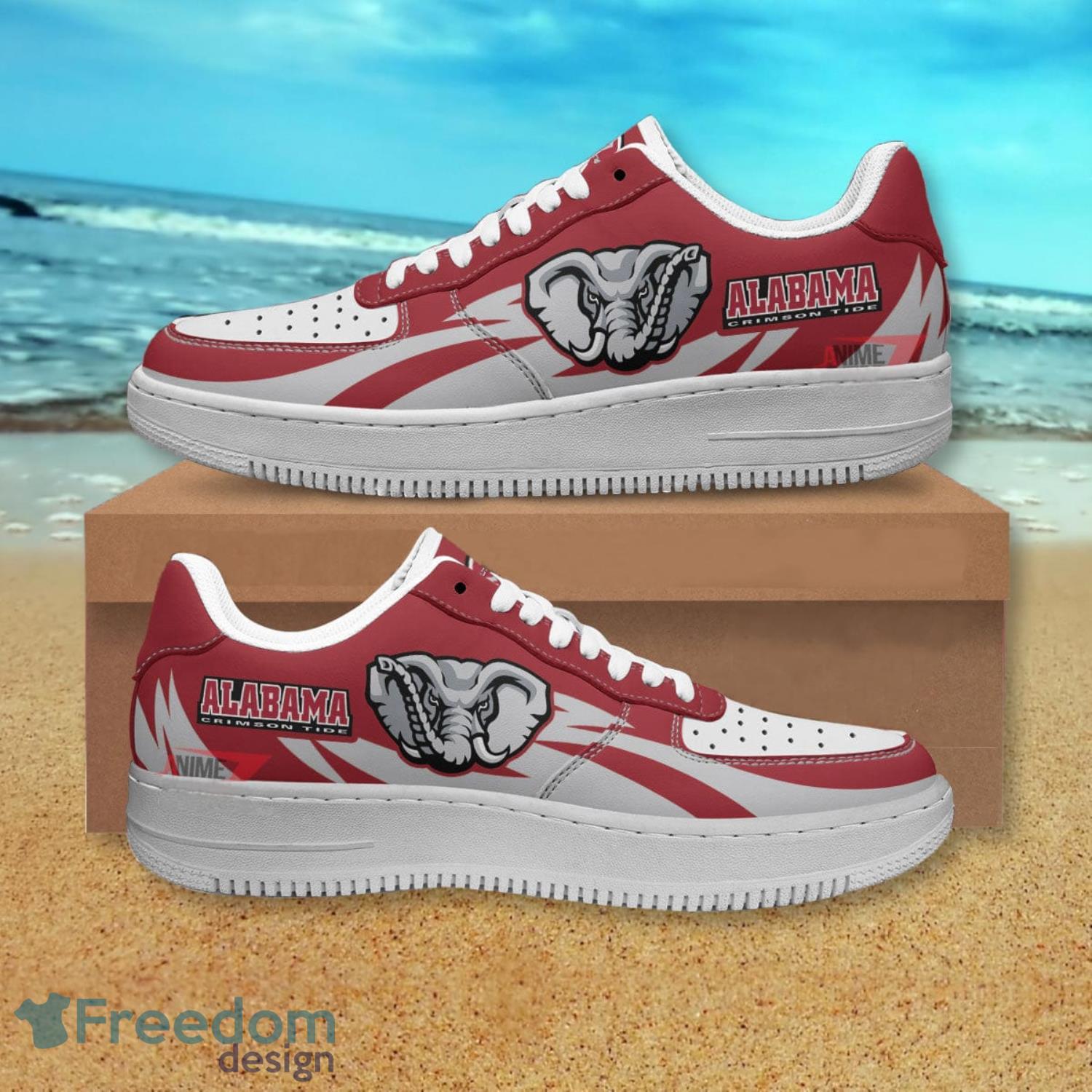 Alabama Crimson Tide NFL Red Air Force Shoes Gift For Fans Product Photo 1
