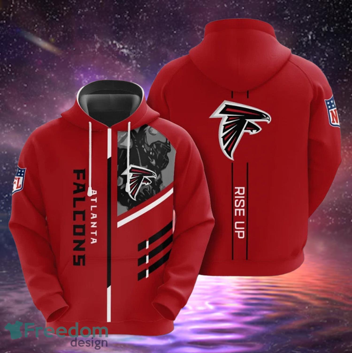 Y2K 2000s Atlanta Falcons NFL Football Graphic Hooded Hoodie 