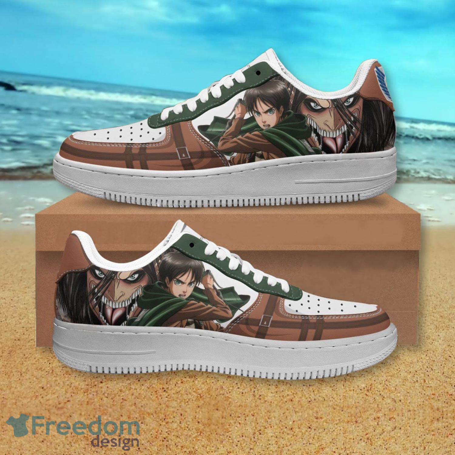 Attack On Titan Eren Yeager Air Force Shoes Gift For Anime's Fans Product Photo 1