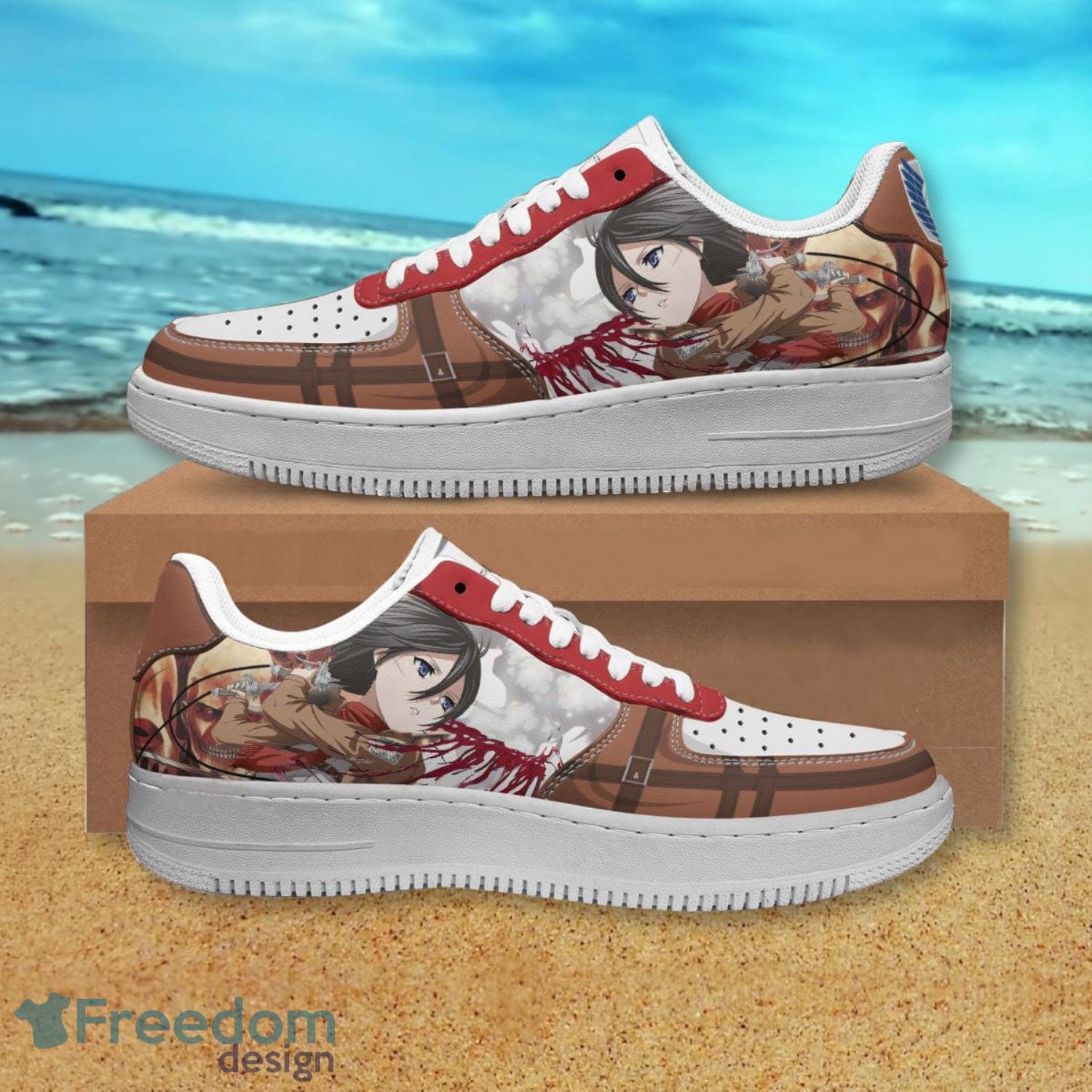 Attack On Titan Mikasa Air Force Shoes Gift For Anime's Fans Product Photo 1