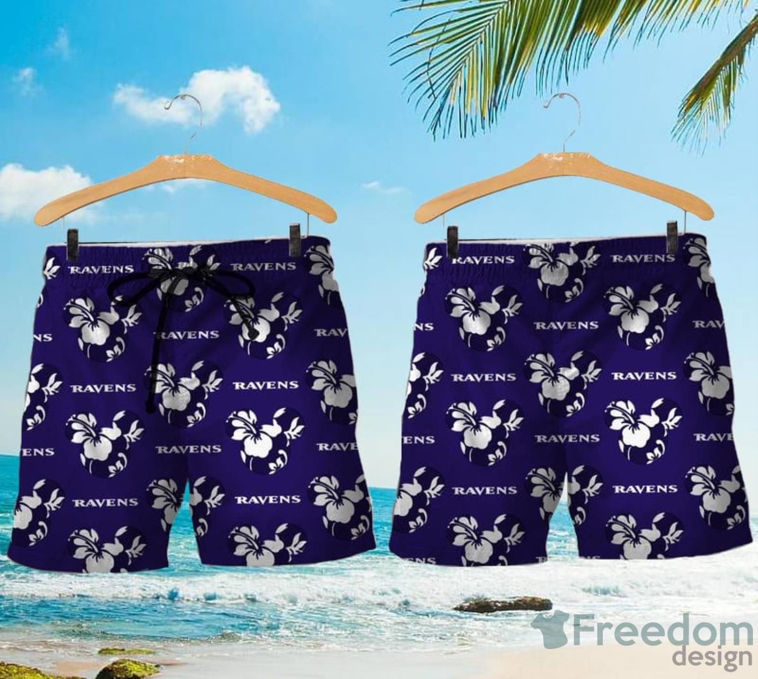 Baltimore Ravens Summer Beach Shirt and Shorts Full Over Print