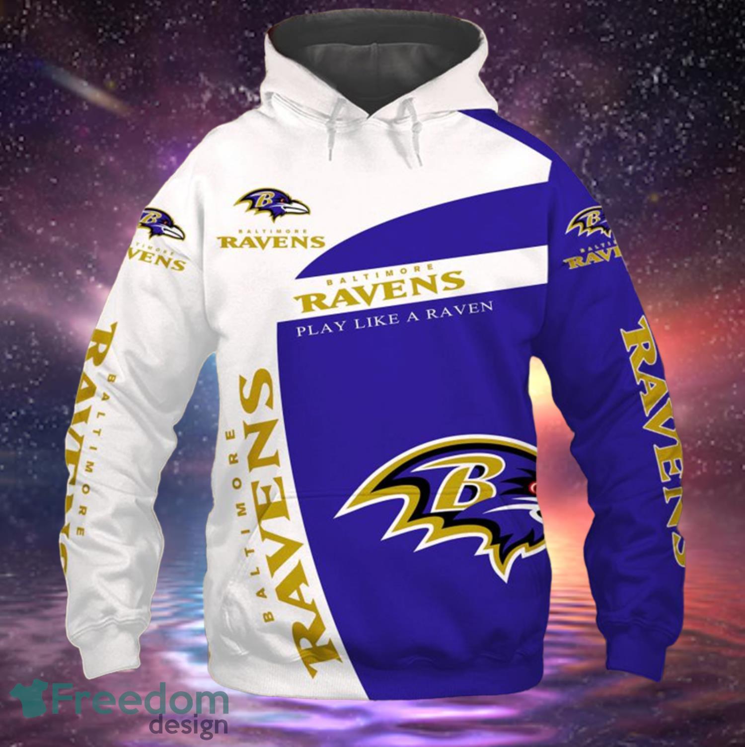 Baltimore Ravens Zip Up Pullover Hoodies Full Over Print Product Photo 2