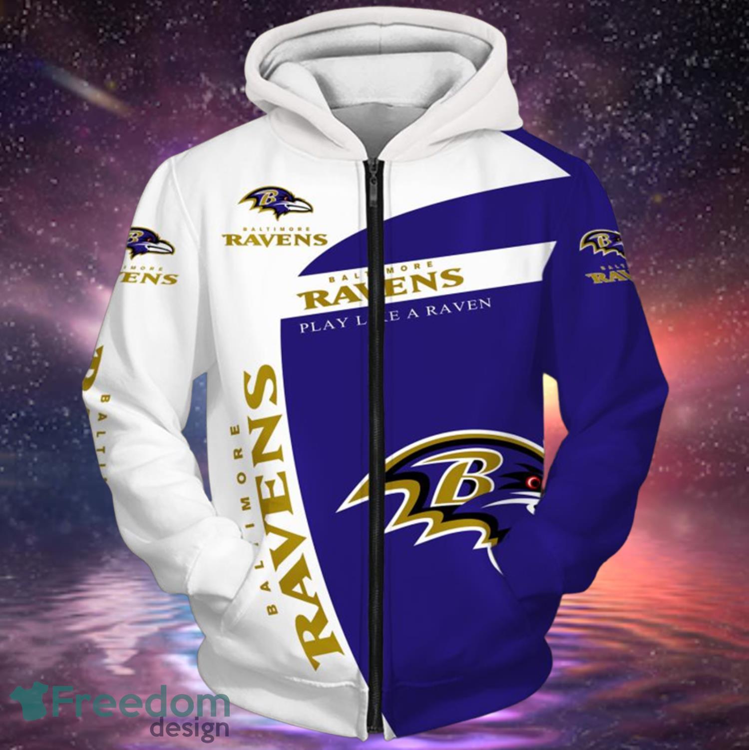 Baltimore Ravens Zip Up Pullover Hoodies Full Over Print Product Photo 1