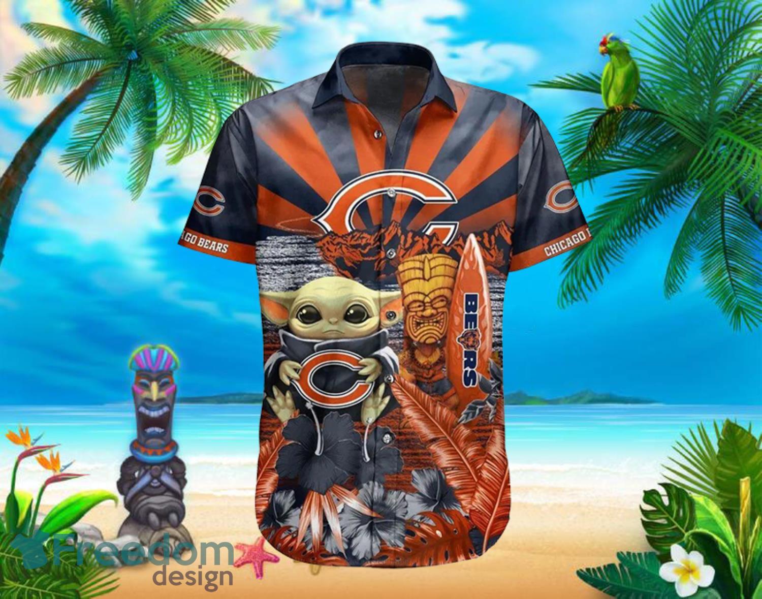 Bears Baby Yoda Star Wars Beach Summer Hawaiian Shirt Full Over Print Product Photo 2