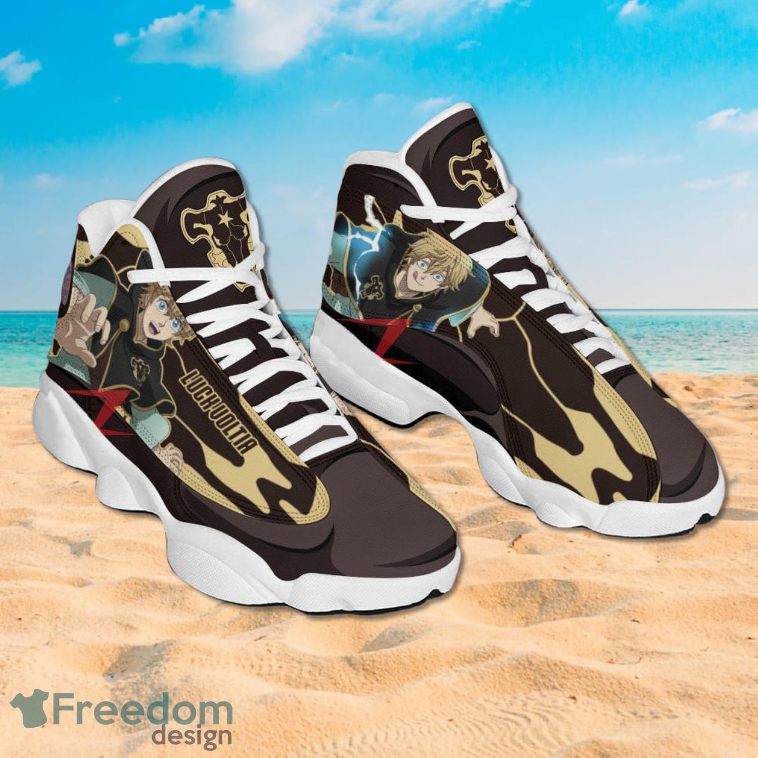 Black Clover Air Jordan 13 Sneakers Luck Voltia Black Bull Anime Shoes Gift For Fans Product Photo 2