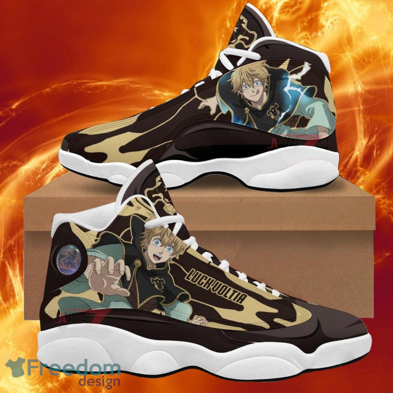 Black Clover Air Jordan 13 Sneakers Luck Voltia Black Bull Anime Shoes Gift For Fans Product Photo 1