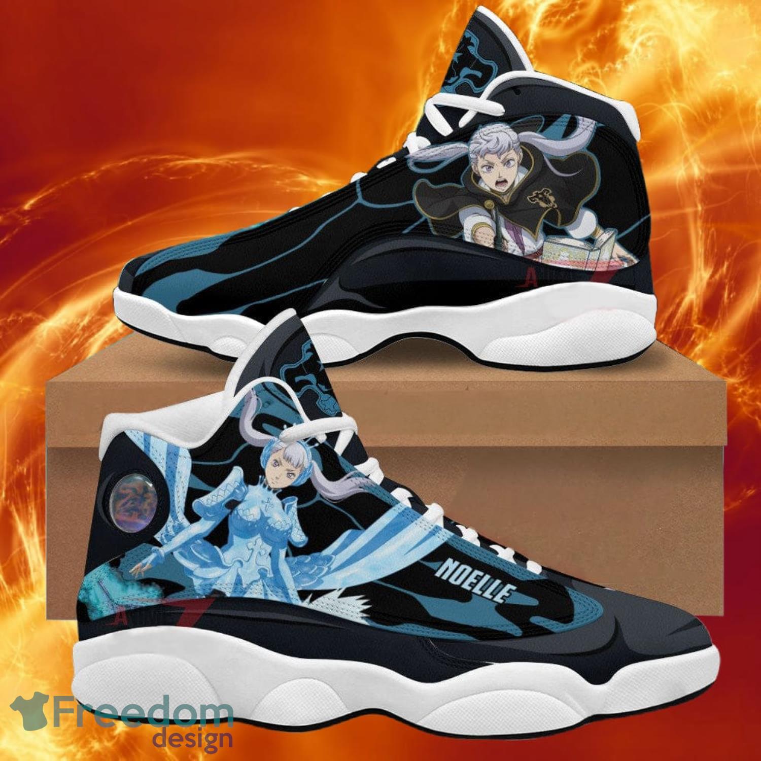 Black Clover Air Jordan 13 Sneakers Noelle Silva Black Bull Anime Shoes Gift For Fans Product Photo 1